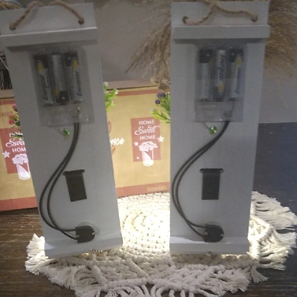 White Faux Floral Accents with Illuminated Glass Jars